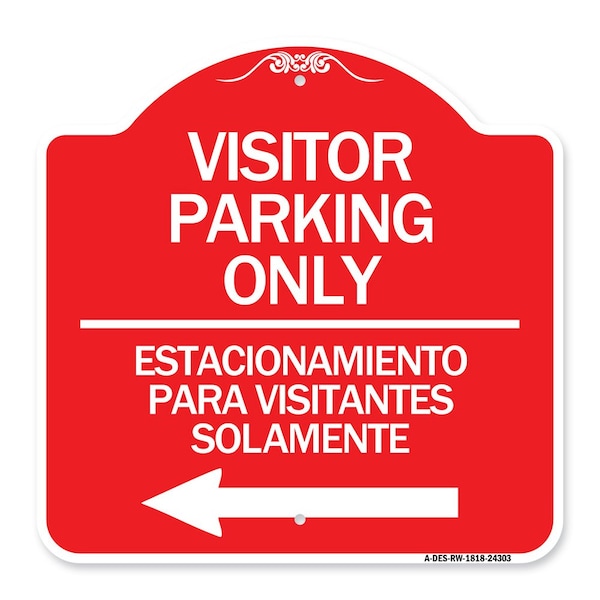 Bilingual Reserved Parking Visitor Parking Only Estacionamiento Para Visitantes, A-DES-RW-1818-24303